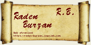 Raden Burzan vizit kartica